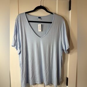 Light Blue V-Neck T-Shirt